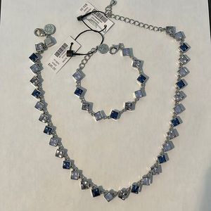 White House Black Market silver matching Necklace and Bracelet set.